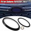 Black Front Rear Logo Badges Emblem Cover Ring Fit For Subaru Forester 2022-up