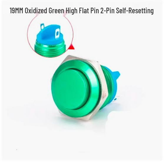 19mm/22mm Full Oxidation Metal Button Switch - Screw/Solder Terminals, Multi-Color, Self-Reset Momentary Power
