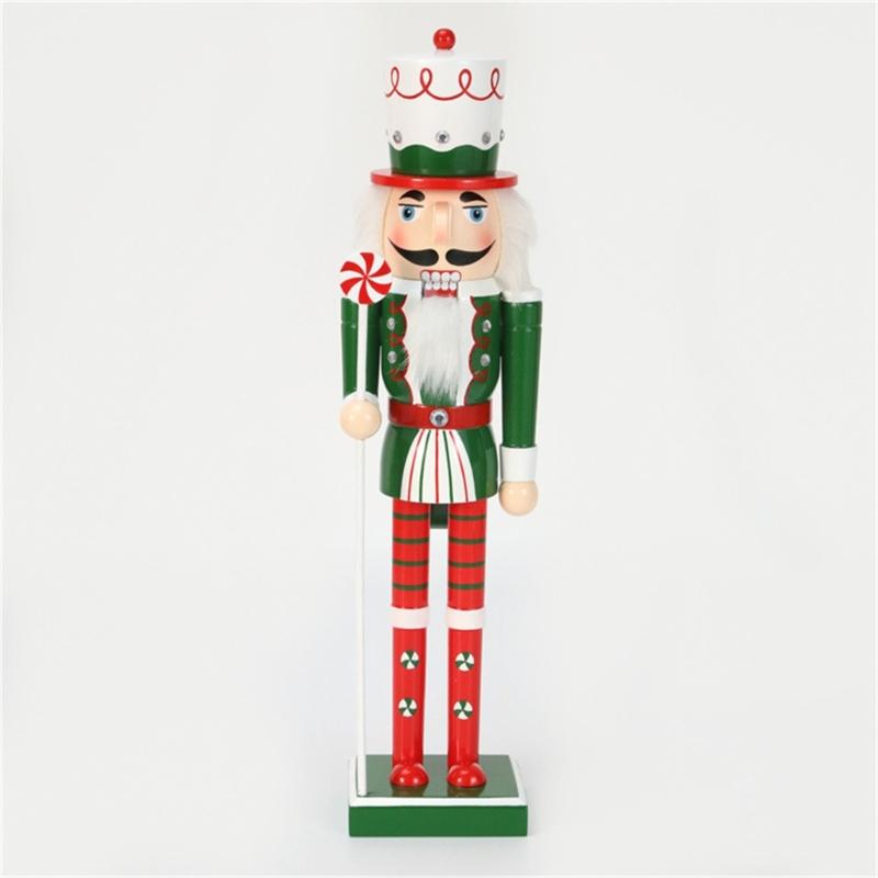 Christmas Nutcracker Wooden Retro Nutcracker Soldier Figurine Display for Kitchen Christmas Decorations