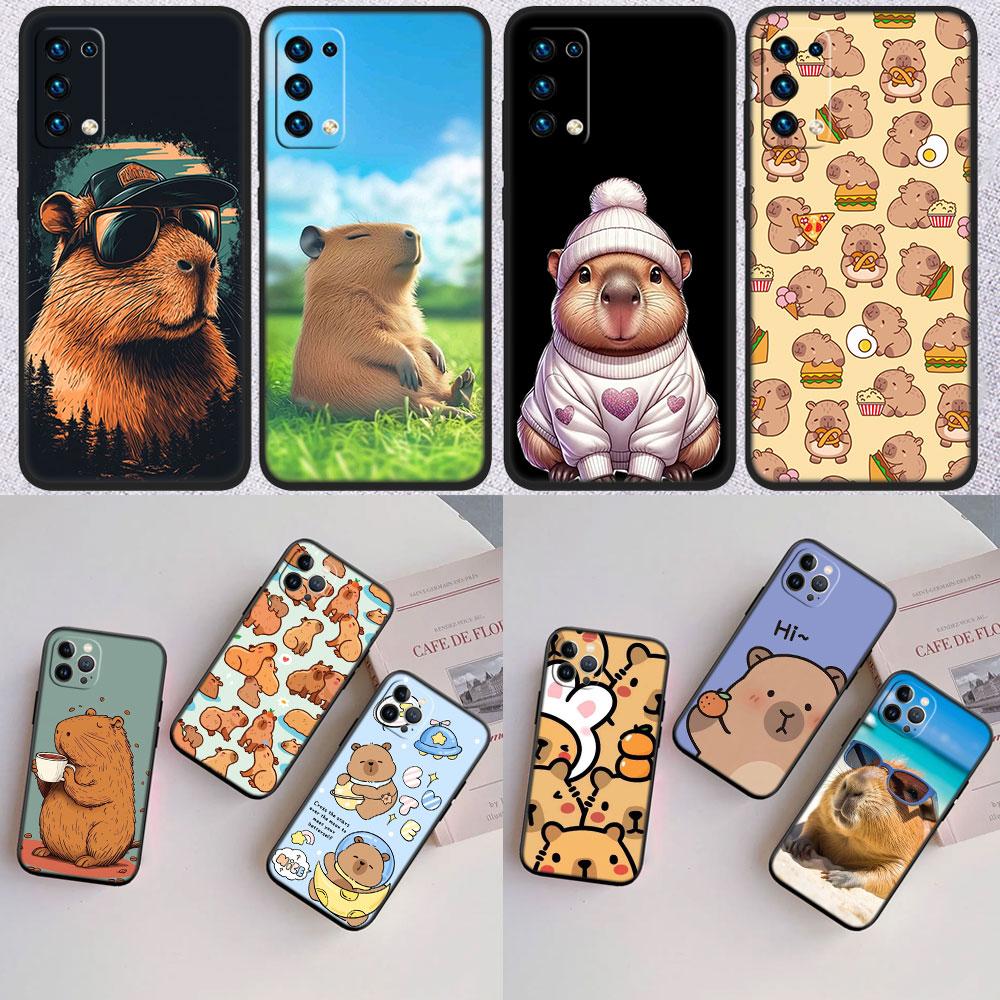 Cartoon  Capybara Cute Shell Phone Case for Samsung Galaxy Note 10 20 S23 S24 S25 Ultra FE Plus Edge Lite A02S A35 A07 A17
