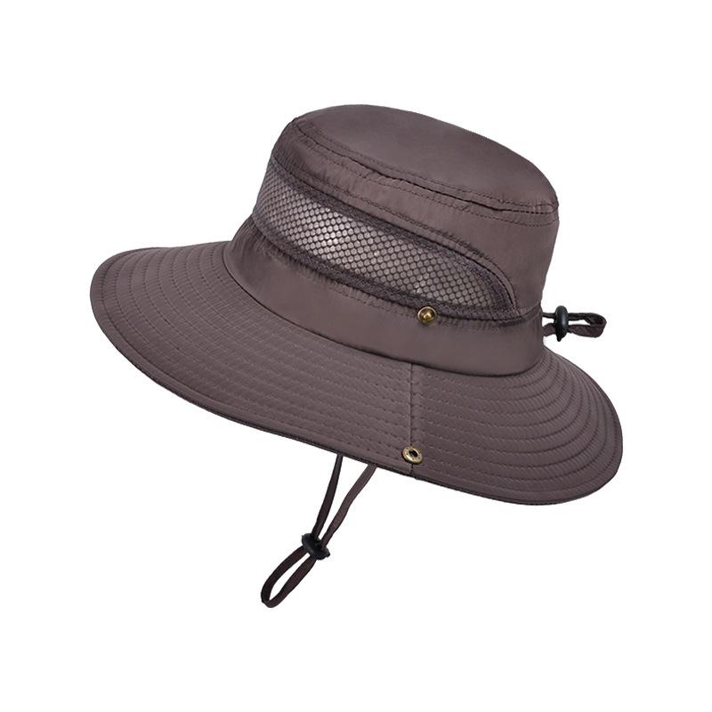 Summer Outdoor Travel Visor Men's Fishing Mountaineering Sun Protection Hat Big Brim Breathable Versatile Convenient Bucket Hat