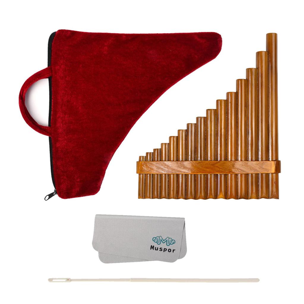 Pan Pipes Flute Key 1 Set Woodwind Curved Peruvian Tube Romanian Panpipe Bamboo Flute Set Flute for Beginner