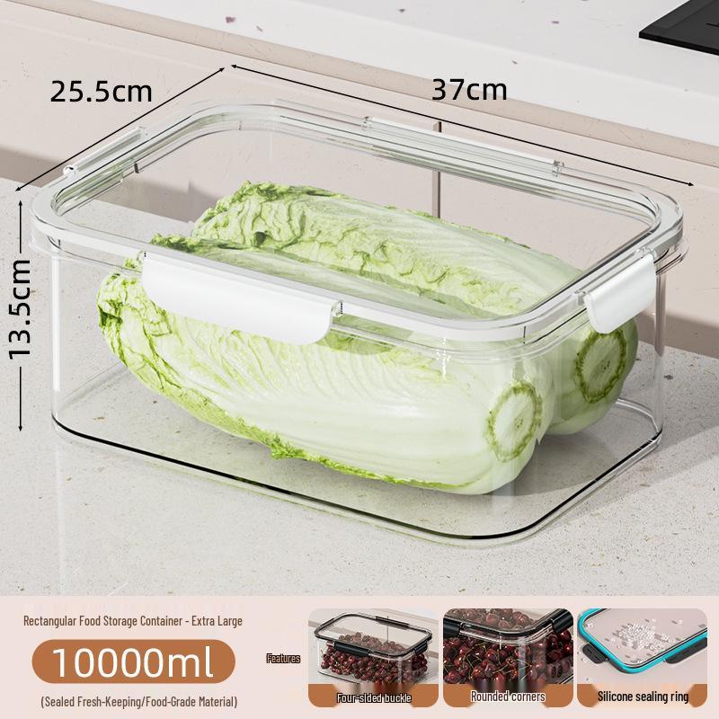 Large Capacity Transparent Food-Grade Storage Box for Fridge & Freezer