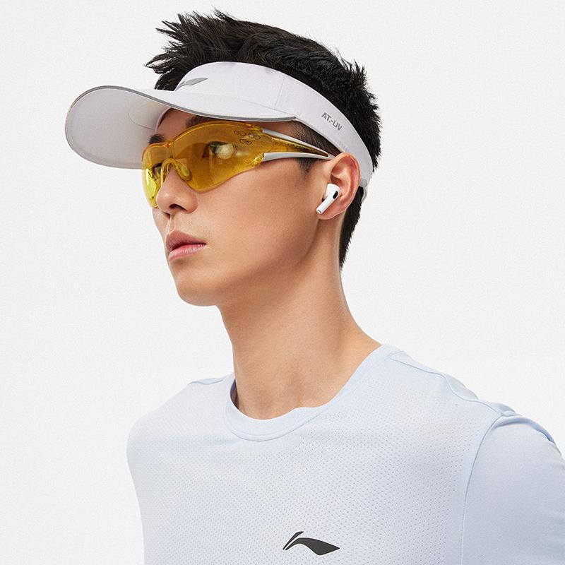 Li Ning Running Series Solid Color Round Neck Pullover Breathable Short Sleeve T-Shirt Men Tops Sky-Blue ATSU195-3