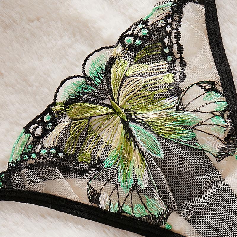Selection Bow Straps Pure Desire Sexy Underwear Mesh Embroidery Bra Sex Set