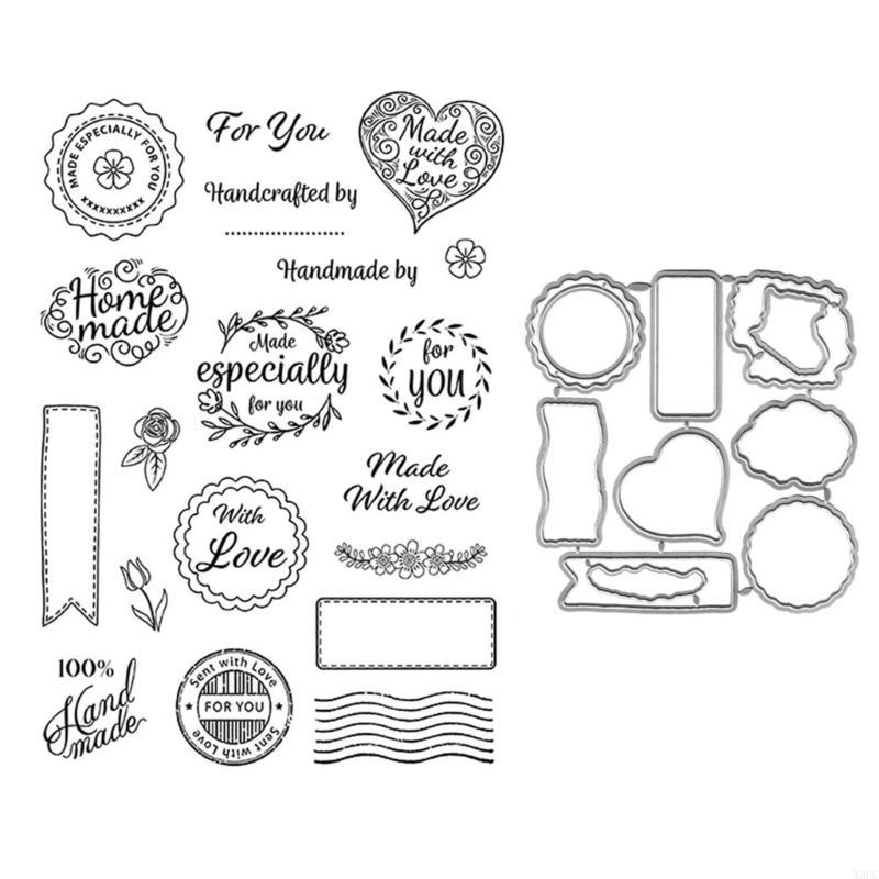 

Valentine Cutting Dies and Clear Scrapbooking Stamps for DIY Scrapbooking Photo Album Paper Crafts Valentine Card Making X3UC