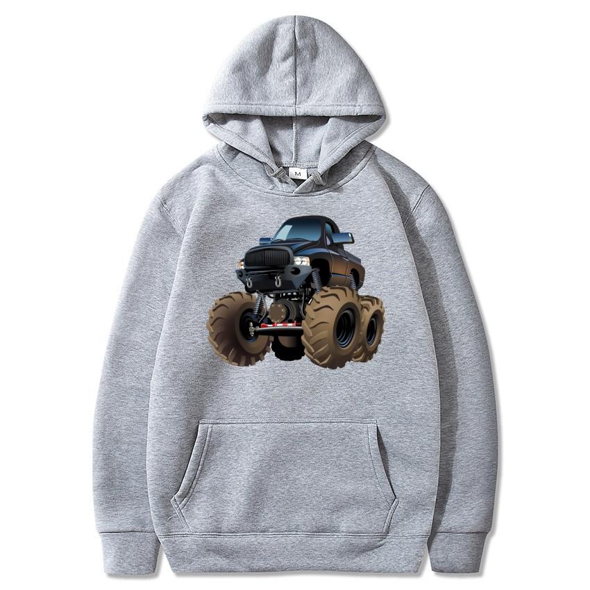 American Monster Truck Bigfoot Printed Hoodie Autumn Winter Street Fashion Hoodie Daily Casual Warm Hoodie Holiday Gift