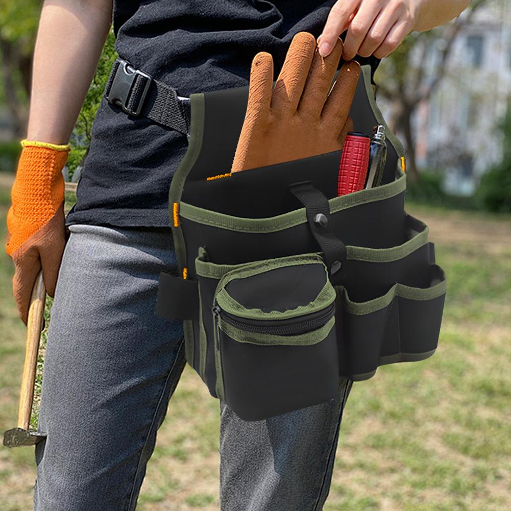 Pochette à outils d'électricien Ceinture à boucle réglable Poches de ceinture à outils Sac de rangement pour outils pour électriciens Bricoleurs Travail Entretien