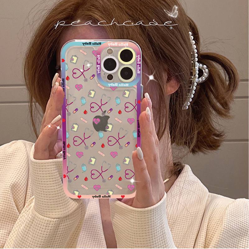 Cartoon Medicine Doctor Nurse Phone Case for iPhone 11 12 13 Mini Pro Max 14 Pro Max Case shell