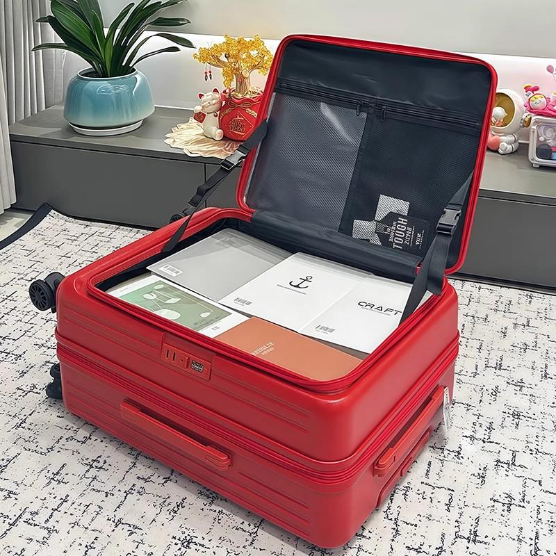 20-Inch Expandable Side-Opening Trolley Suitcase for Men & Women - Multifunctional Travel Carry-On