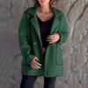 Fall Spring Women Jacket Loose Turn-down Collar Pockets Double Button Closure Warm Double-sided Woolen Coat Mid