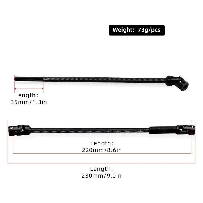 Steel 85-230mm Cut To Length Driveshaft Universal Joint Drive Shaft for 1/10 RC Crawler LCG Rigs Sportys Scalers Capra SCX10 Pro