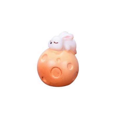 Decorative Mini Rabbit Mooncake Figurines Cartoon Resin Mid-autumn Rabbit Figurines Cute Moon Cakes Ornament Bonsai