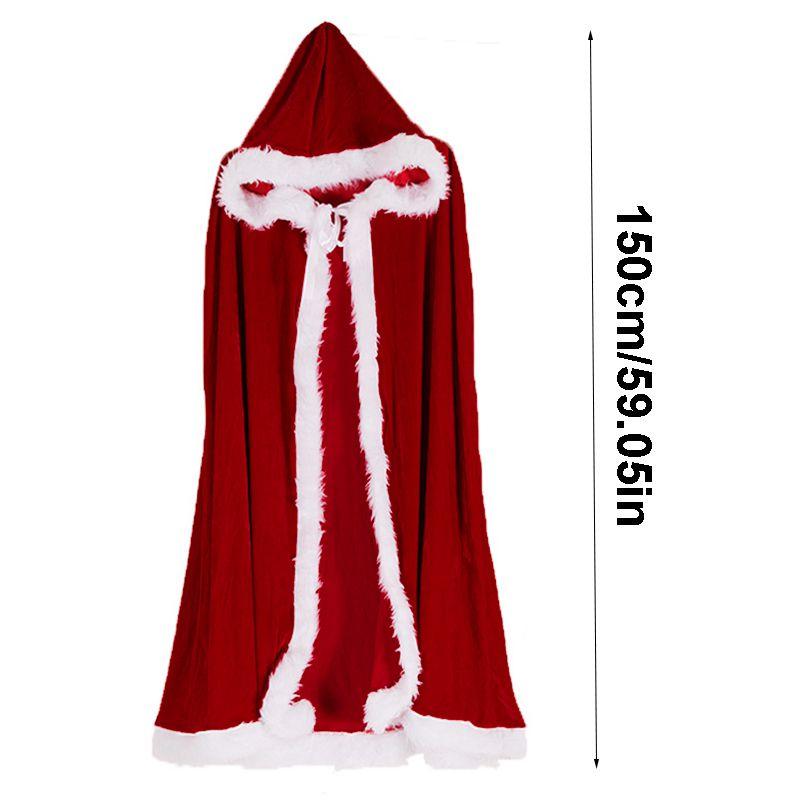 Christmas Adult Xmas Ladies Mrs Santa Claus Fancy Dress Costume Cloak Cape