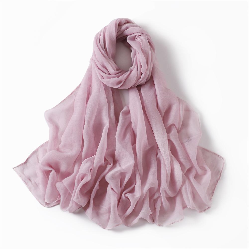 New Cotton Linen Scarf For Women Girls Students Autumn Classic Solid Color Scarves Retro Soft Foulard Viscose Female Wrap Shawls