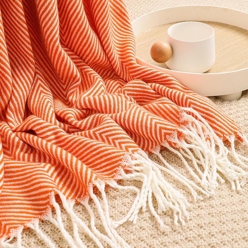 Coperta Multiuso Divano Estiva Fresca Coperta per Condizionatore Morbida Coperta Tessuta per Divano Asciugamano per Fondo Letto Sciarpa Coperta per Riposo in Ufficio