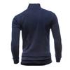 Men Zip-up Sweatshirt Mock Neck Long Sleeve Jacket Solid Color Full Zip Casual
