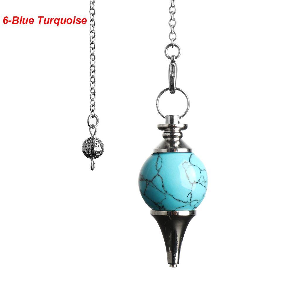 Chain Fashion Jewelry Black Onyx Amethyst Circular Cone Natural Stone Healing Crystal Amulet Reiki Pendulum Pendant