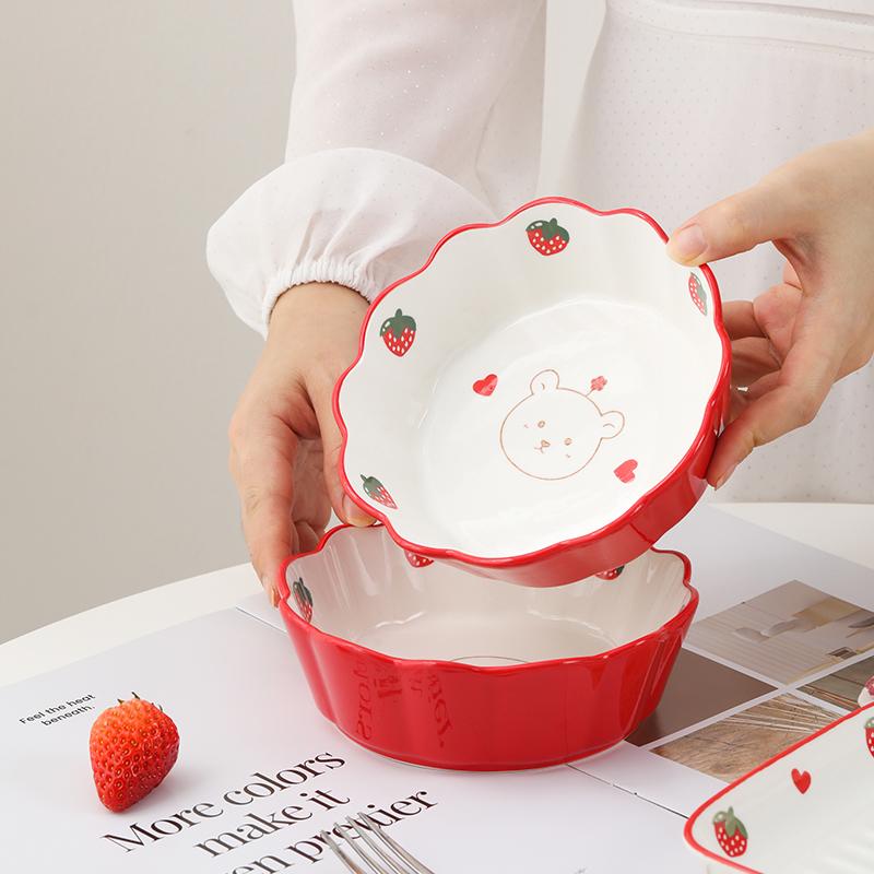 Snack Plates Bear Ins Ceramic Divided Plate Fat Reducing Plate Three Grid Circular Plate Home Weight Loss Breakfast Plates