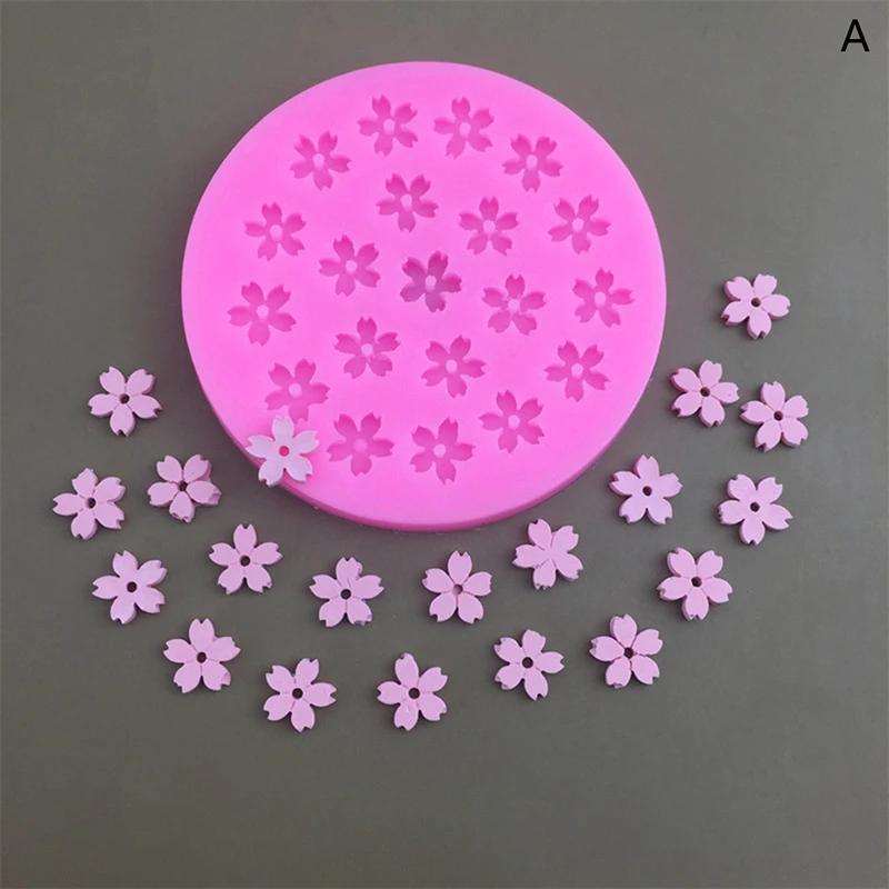 Mini 20 Holes Cherry Blossom Rose Silicone Mold DIY Flower Shaped Chocolate Fondant Dessert Flower Cake Decorative Baking Tool