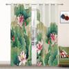 Lotus Curtains for Living Room Landscpe Thick Window Curtain for The Bedroom Aesthetic Room Decor Scenery High Shading Curtain