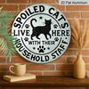 2D Flat, 1pc 7.87 X 7.87inch Pet Cat Warning Metal Aluminum Wall Art Sign | Unique Design, Easy To Hang, Durable, Long-lasting, Suitable for Home