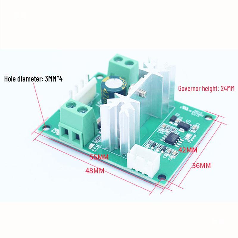 High-Power PWM DC Motor Speed Controller with Stepless Forward/Reverse Control, 12V-24V.