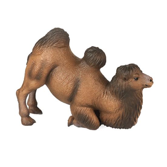 Simulation Camel Model Kneeling Two-humped Camel Figurine Realistic Miniature Animal Collectible Toy Desktop Decoration Ornament