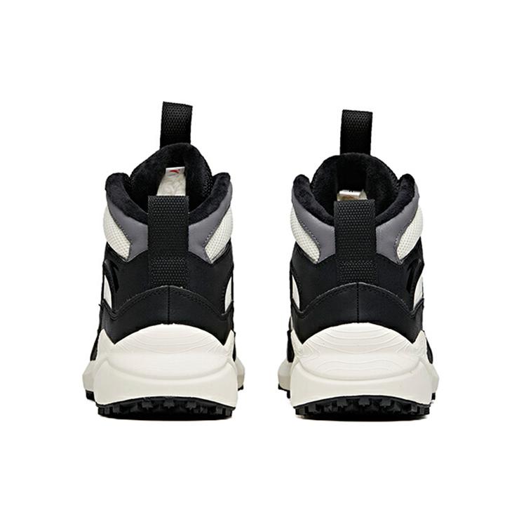 New Anta Life Collection Cushioned Anti Slip And Wear Resistant Warm High Top Casual Shoes Men's Black White 112048986-3