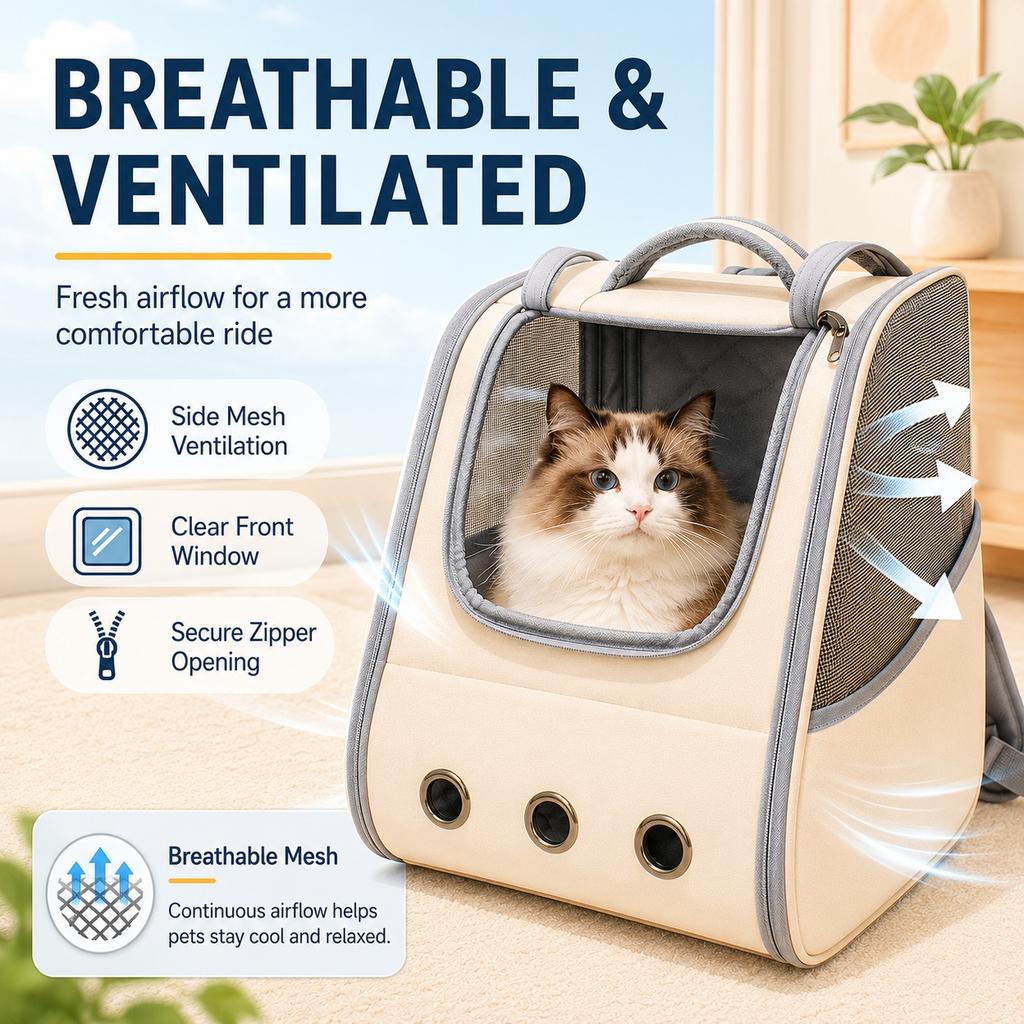 Pet Backpack Large Capacity Out of the Portable Shoulders Cat Bag Pet Backpack Cat and Dog Out of the Travel Carrying Bag