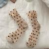 Ultra-thin Transparent Crystal Silk Socks Women Fashion Summer Harajuku Crew Socks Retro Flower Streetwear Elastic Long Socks