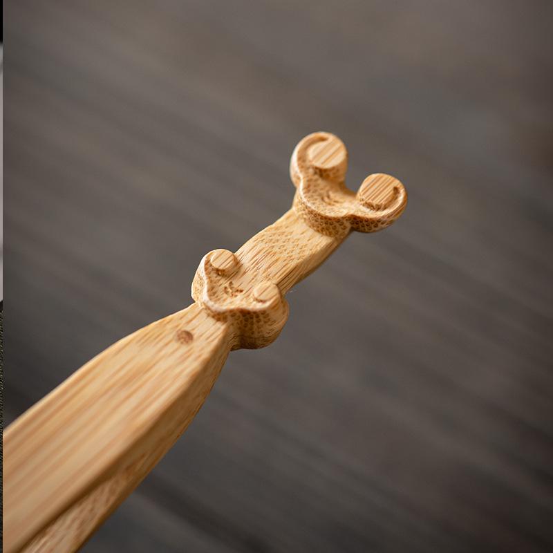 13 Stile Bambus Holz Tee-Klemme Ebenholz Lebensmittelzange Grill BBQ Brot-Klemme Obstsalat Anti-Rutsch-Klemme Zange Teezeremonie Zubehör