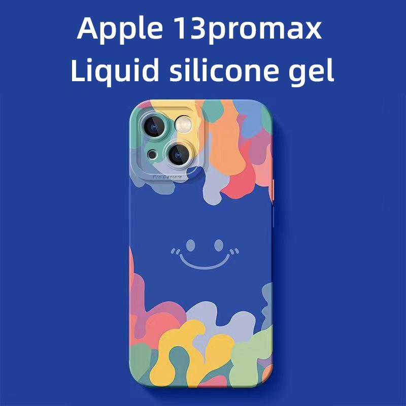 Kolorowa uśmiechnięta twarz odpowiednia dla Apple 15/14/13 minimalistyczne etui na iPhone 12pro odporne na upadki 7/8P