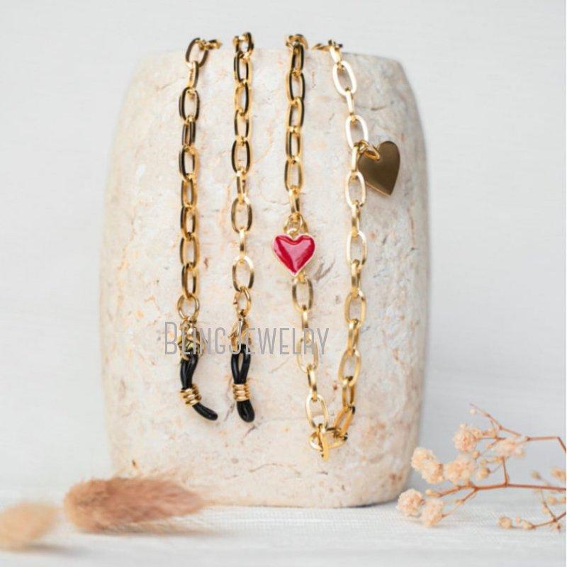 

Подвески-бабочки в форме сердца, цепочки для солнцезащитных очков, позолота 18 карат, цепочка для маски из нержавеющей стали