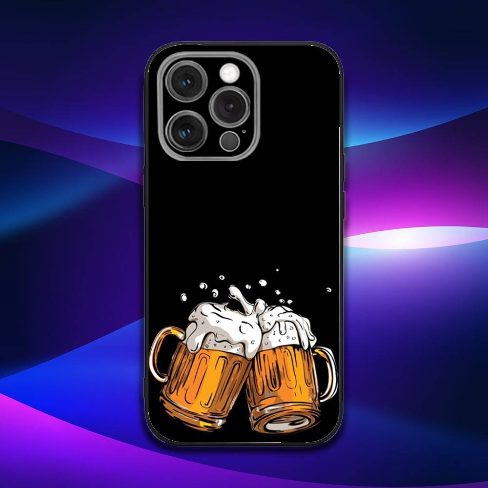 

Beer Print Phone Case For iPhone 17,16,15,14,13,12,11,Pro,Max,Plus,X,XS,SE4,E,Mini,Soft Black Case iPhone17promax