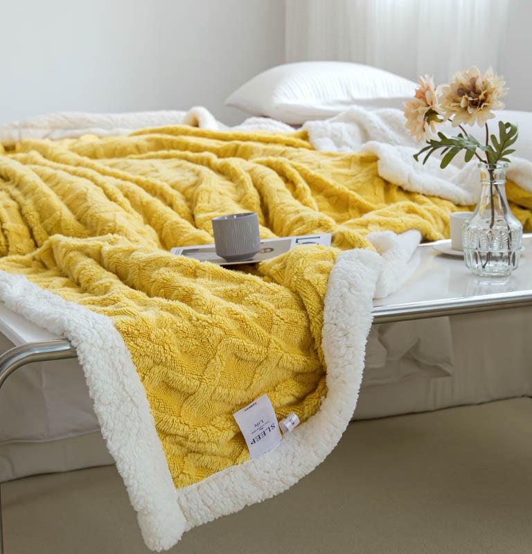 Tuff Lamb Fleece Nordic Sofa Blanket: Soft, Solid Color, Year-Round Use