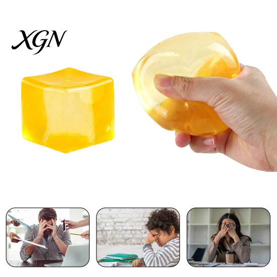Anxiety Relief Sugar Ball Clear Cube Squeeze Toy Stress Sensory Portable Soft Stretchy Ice Pinch Party Favors