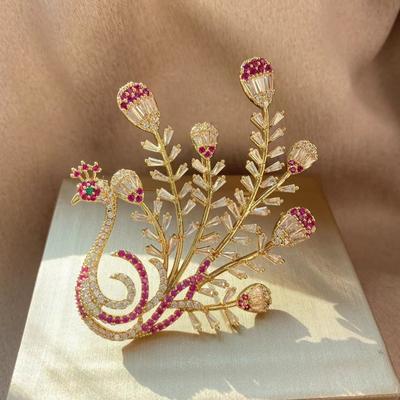 Phoenix Luxus Kupfer Brosche Pfau Ausbreitende Brosche Atmosphärische Accessoires Anstecknadel