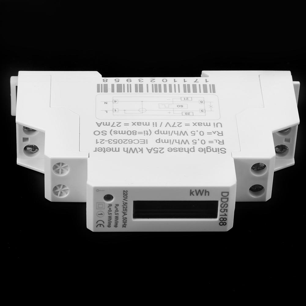 220V DDS5188 LCD Digital Din Rail Electric Meter 525A For Kilowatt Hour Kwh Meter