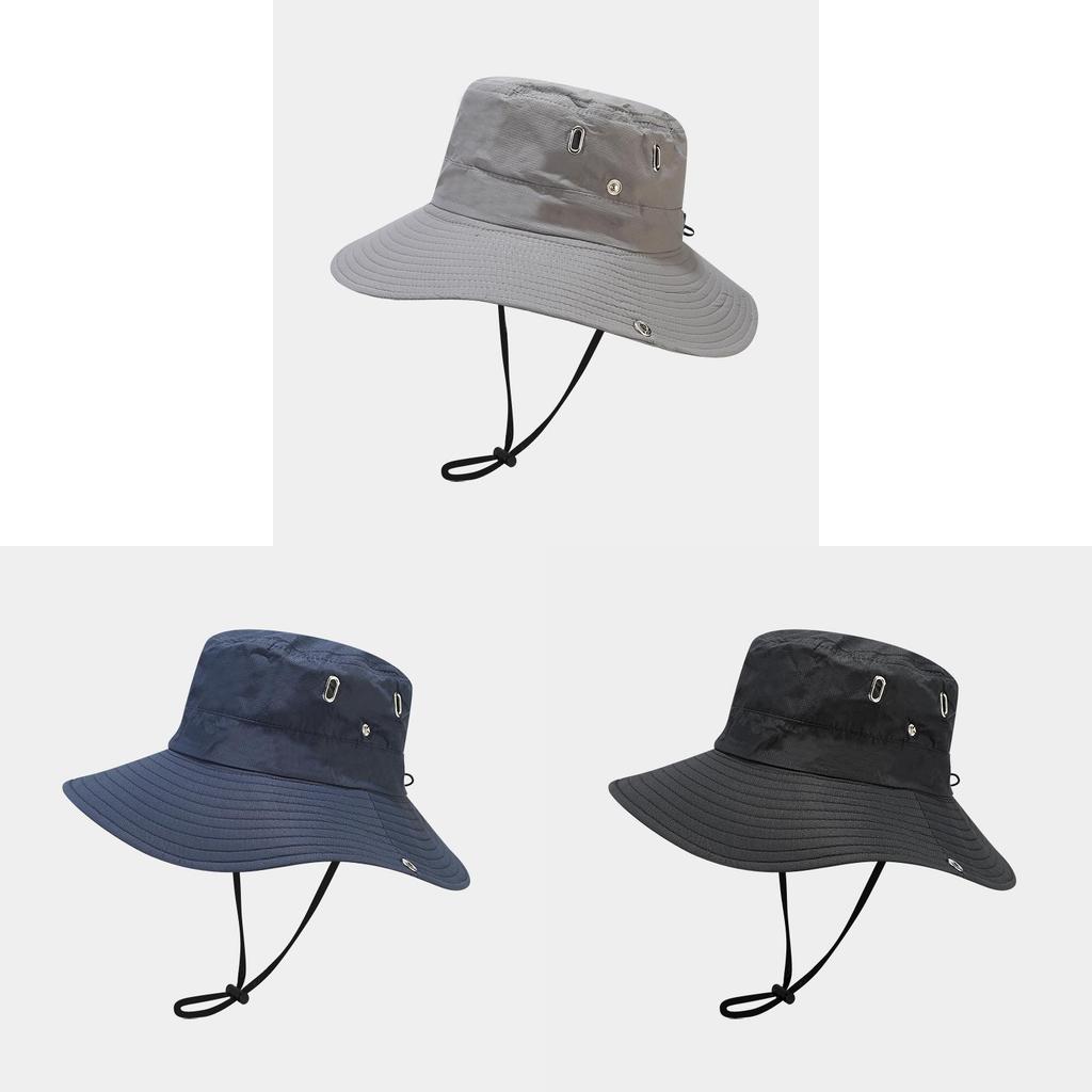 Casual Outdoor Sun Hat With Wide Brim Waterproof Breathable For Hiking And Travel