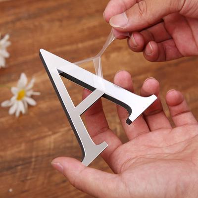 Acrylic Mirror 3D Alphabet House Number Wall Sticker English Alphabet Sticker Decoration Wedding Love Letters Decorative