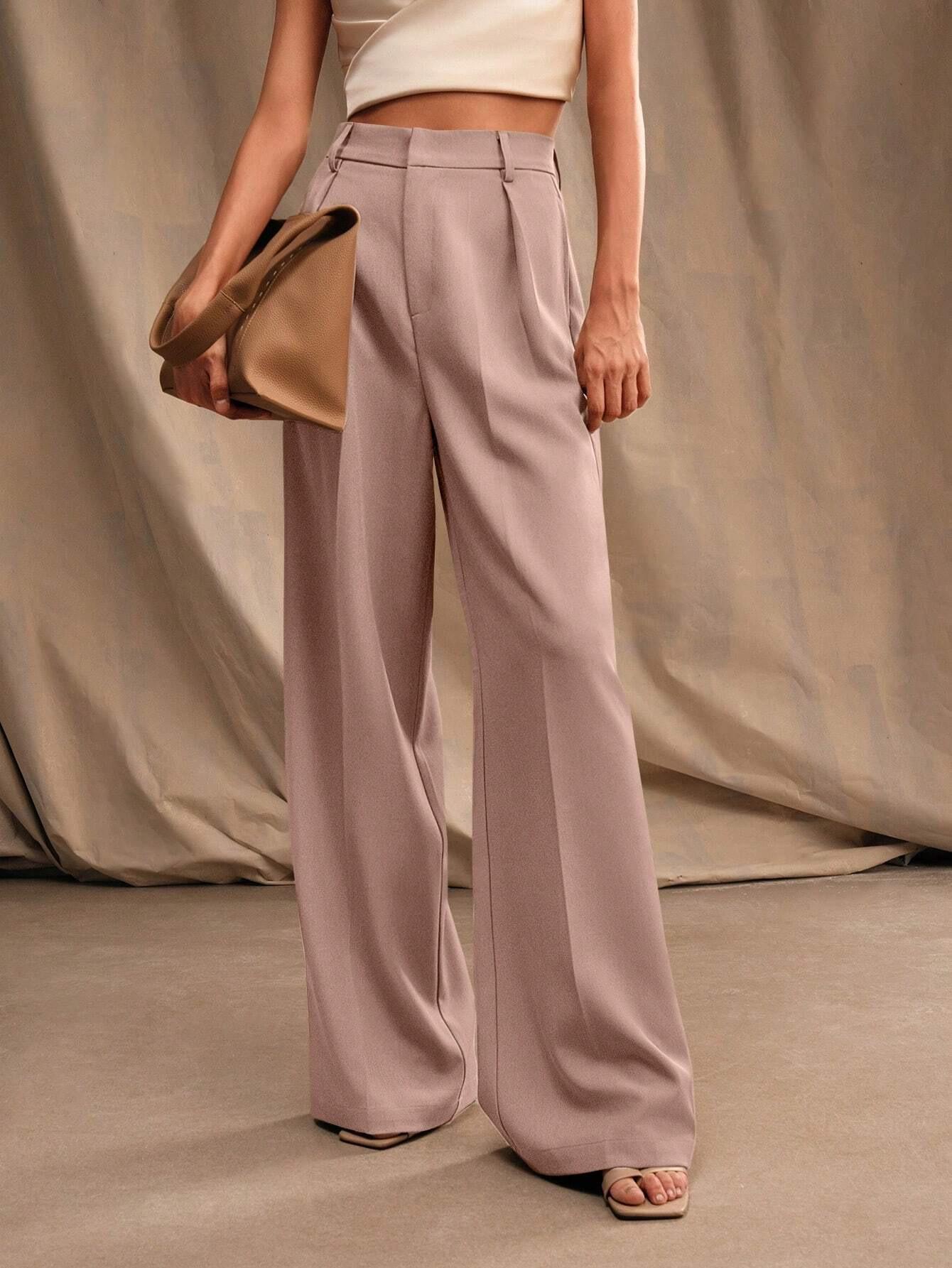

Women s High-Waisted Wide-Leg Pants: New Spring/Autumn Loose Casual Straight Slimming Design XL (121-130 cm)