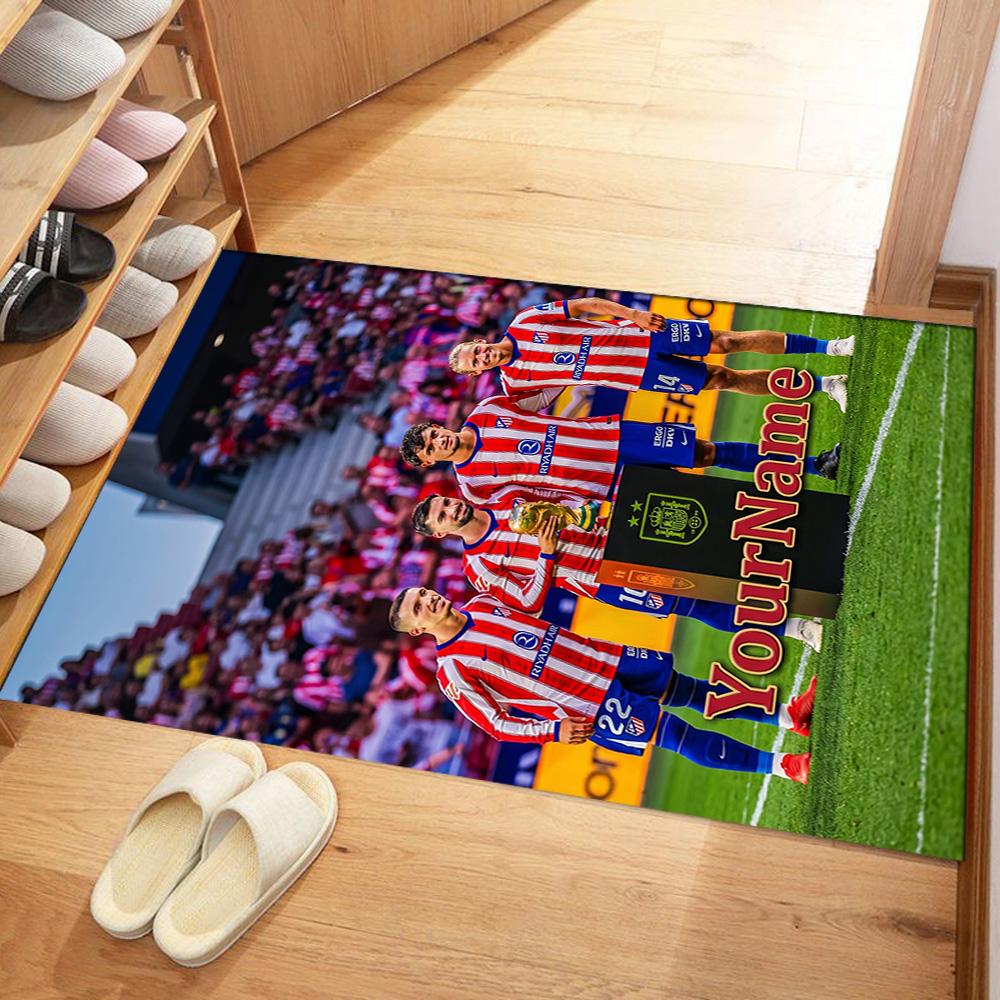 Atletico Madrid Customizable Name Carpet Perfect for Decorate room Living Rooms Outdoor Bedrooms Anti-slip Rug Decorate Offices Gift for Festivals