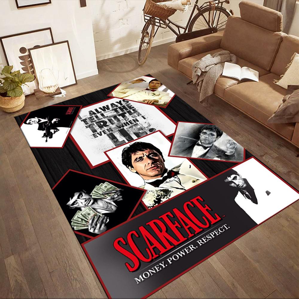 Scarface Style Square rugs are a great choice for living rooms, bedrooms, home décor, and as gifts.