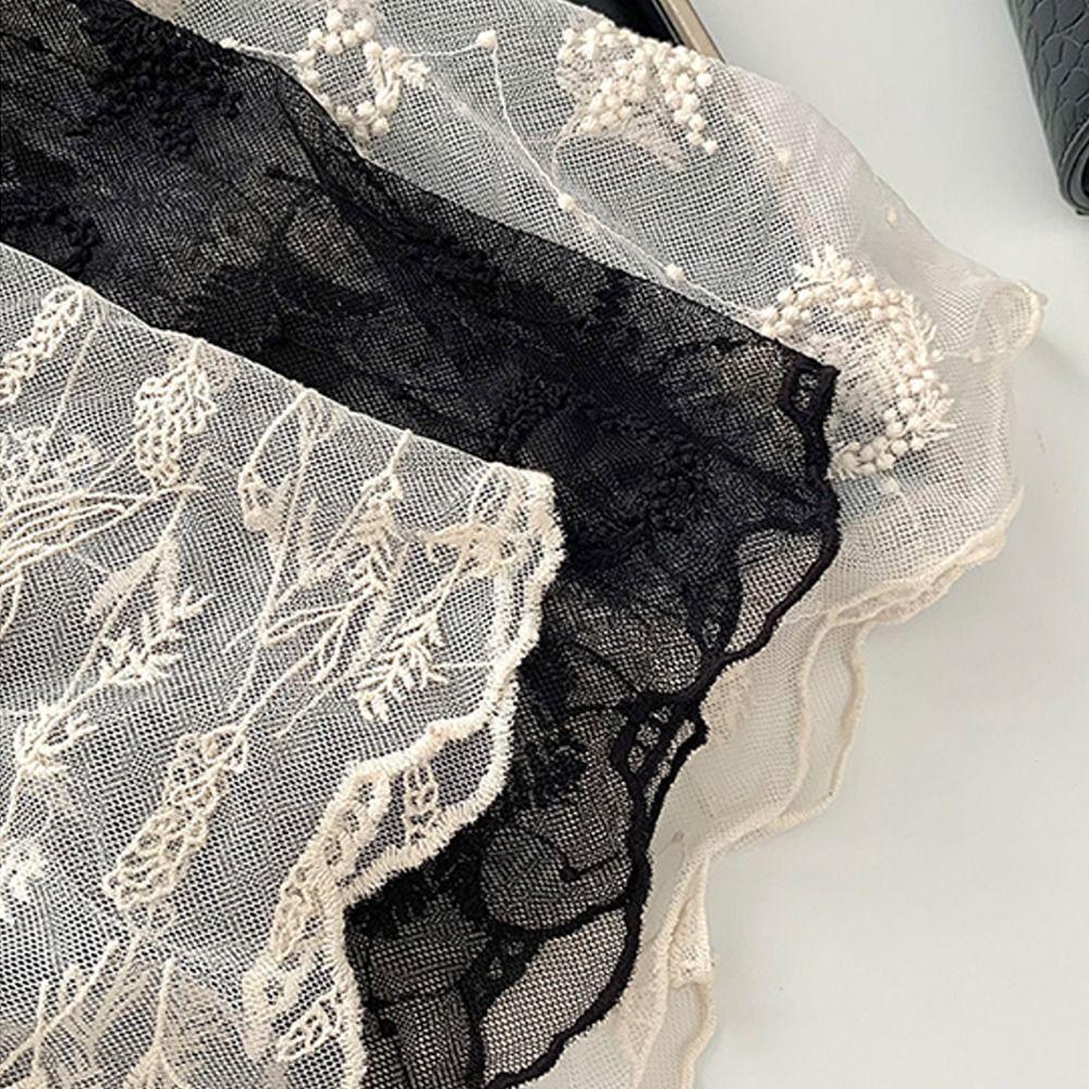 Long Sunscreen Lace Shawl Breathable Shawl Headscarf Elegant Lace Scarf  for Women