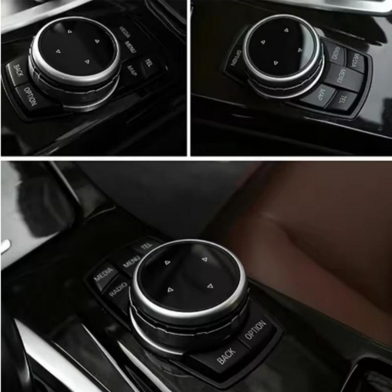 For BMW 1 2 3 4 5 6 7 Series X1 X5 X6 F20 F30 F10 F07 E60 E90 E70 IDrive Car Multimedia Big Knob Covers Button Trim Control DLS0