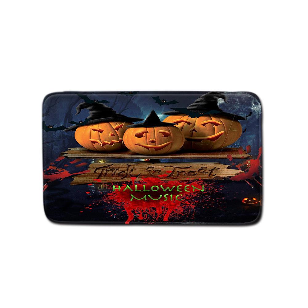 Halloween Bathroom Four-Piece Combination Set Bedroom Non-Slip Carpet Floor Mat Door Mat