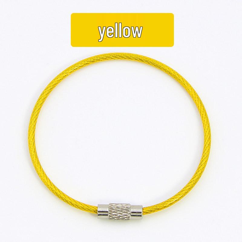 Plastic-Coated Stainless Steel Wire Keychain, Retractable Outdoor Accessory