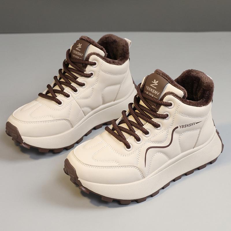 Thick-soled winter new fleece thickened boots to increase height casual sports cotton shoes and warm shoes