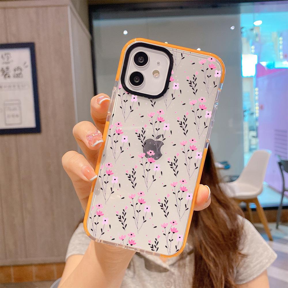 Small Fresh Floral Mobile Phone Case iPhone15 Hot-selling Transparent Mobile Phone Case Apple 17promax Soft Case